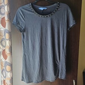 Simply Vera Vera Wang Charcoal Studded Tee